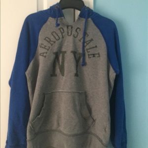 Blue and gray Aeropostale oversized hoodie